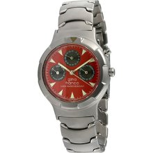 Gino Franco Men's Red Dial Calendar Watch