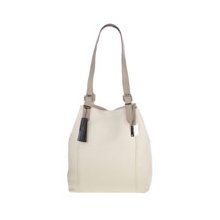 GIORDANO Italian Made Cream Leather Oversized Designer Shoulder Bag