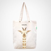 Giraffe Painted Canvas Shopper Bag
