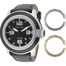 Glam Rock Watches Men's Sobe-Tech Black Dial Black Leather Black Leath