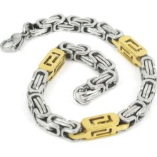 Gold Silver Men's Stainless Steel Bracelet Link Bangle B12136