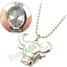 Good Jewelry Bull Pendant Ladies Covered Necklace Watch
