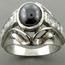Gorgeous 7+gms Black White Cz Solid Silver Ring