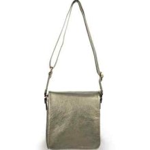 Gray Plain Leather Like Nyc Style Womens Crossbody Handbag Bag Size Small/m