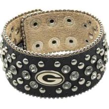 Green Bay Packers Glitz Leather Cuff Bracelet - Green