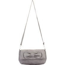 Grey Crossbody Clutch Handbag With Crystal Bow Evening Bag Opera Purse