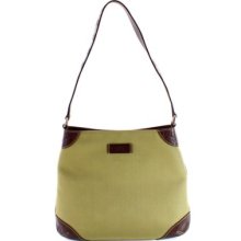 Gucci Hobo Shoulder Messenger Khaki Gg Leather Trim Authentic 248272 204046