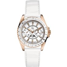 Guess Collection Gc Gold White Women Watch I41006m1 New, Comes With Black Gc Box