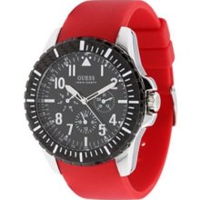 Guess U90036G1 Red Polyurethane with Black Dial Men's Watch