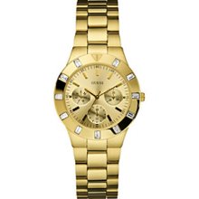 Guess Watch, Womens Gold-Tone Stainless Steel Bracelet 44mm U11058L1