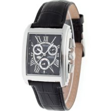 Haas & Cie Rasmus Men's Chrono Watch Mfh416zba With Black Leather Strap