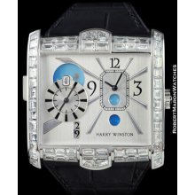 Harry Winston Avenue Squared A2 Dual Time 18k White Gold