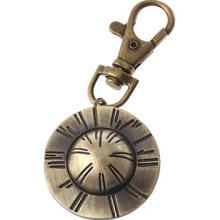 Hat Unisex Straw Design Alloy Analog Quartz Keychain Watch (Bronze)