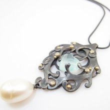 Heart of the Mermaid sea weed necklace OOAK