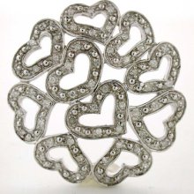 Hearts Pendant Diamonds And Sterling Silver