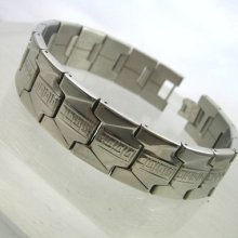 Heavy Biker Shiny Stainless Steel Mens Bracelet 8 Inches 15mm Wide