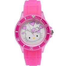 Hello Kitty Watch, Womens Pink Rubber Strap 40mm HWL1346PK