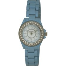 Henley Ladies Quartz Watch With White Dial Analogue Display And Blue Stainless Steel Plated Bracelet H07150.6