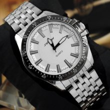 High Quality All Steel Luxury Mens Wristwatch Quartz Sport Hour Clock Chrono