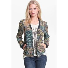 Hinge Print Baseball Jacket Womens Small Tribal Print