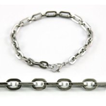 Hip Hop Silver Stainless Steel Links Bracelet B111
