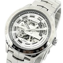 Hollow Through Personality Cool Automatic Mechanical Mens Wrist Watch Steel Band