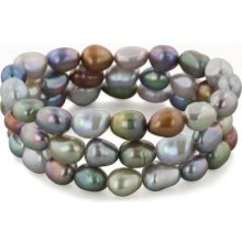 Honora - 3-Piece Dark Multicolor Freshwater Pearl Bracelet Set