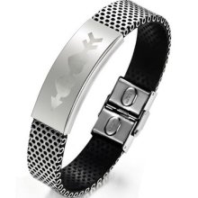 Hot Sale Cool 316l Stainless Steel Pu Leather Bracelet Lover Gift Sl091