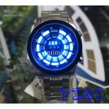 Hotsale 2012 Fashion Blue Binary Led Watch Mens New Shinshoku