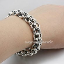 Huge 925 Sterling Silver Mens Biker Bracelet 8f012 Biker Jewellery