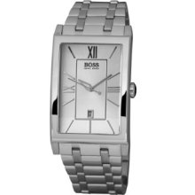 Hugo Boss Men's Quartz Watch With Silver Dial Analogue Display And Silver Stainless Steel Strap 1512382