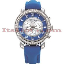 Iced Out Womens Diamond Watch by Benny Co 1.5ct Blue
