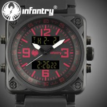 Infantry Digital Sport Lcd Date Alarm Mens Wrist Watches Black Military Navy