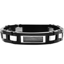 Inox Men's Cable Black PVD Stainless Steel Bracelet