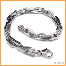 Interlocking Rectangular Stainless Steel Mens Bracelet
