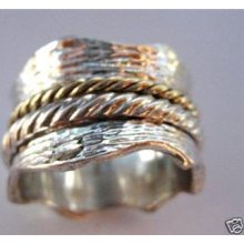 Israeli jewelry spinning ring silver gold spinner rings bagues argent