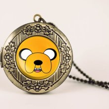 Jake the dog adventure time vintage pendant locket necklace - ready for gifting - buy 3 get 4th one free