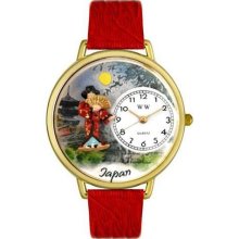 Japan Red Leather And Goldtone Watch #G1420008 ...