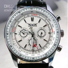Jaragar Big Classic Brand Luxury Men Leather Diver Mechanical White