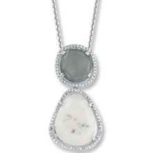 Jared Labradorite Necklace 1/5 ct tw Diamonds Sterling Silver- Additional Gemstones
