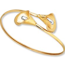 Jared Lily Bangle Bracelet 14K Two-Tone Gold- Gold