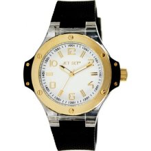 Jet Set Cannes Men's Watch With Black Band And Gold Bezel J66908-161