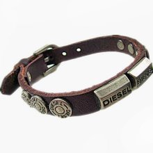 Jeweler bracelet leather bracelet buckle bracelet men bracelet made of metal nail buckle brown leather bracelet cuff SH-2159