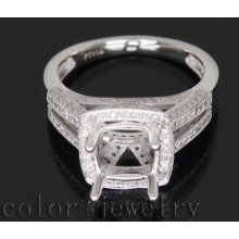 Jewelry Sets Cushion Cut7x7mm Platinum PT900 0.72Ct Diamond Engagement Mount Setting Ring