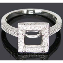 Jewelry Sets Princess Cut 6.5mm 14Kt White Gold 0.56Ct Diamond Engagement Setting Ring