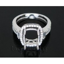 Jewelry Sets Vintage Cushion 8x10mm 18Kt White Gold 0.72Ct Diamond Engagement Wedding Ring G090795