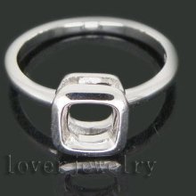 Jewelry Sets Vintage Cushion 6x6mm Solid 18kt White Gold Bezel Setting Engagement Wedding Ring
