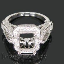 Jewelry Sets Vintage Emerald Cut 7x9mm 14Kt White Gold 0.92Ct Diamond Engagement Wedding Ring