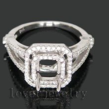 Jewelry Sets Vintage Princess Cut 6mm 14kt White Gold 0.62Ct Diamond Engagement Wedding Ring