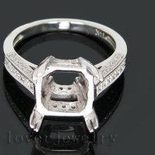 Jewelry Sets Vintage Princess 7.5mm 14kt White Gold 0.40Ct Diamond Engagement Mounting Wedding Ring